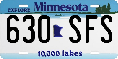 MN license plate 630SFS