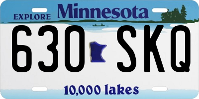 MN license plate 630SKQ