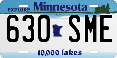 MN license plate 630SME