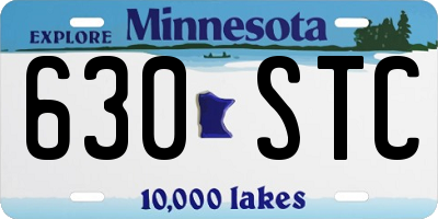 MN license plate 630STC
