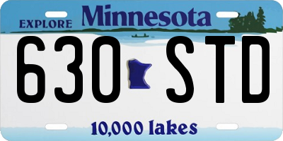 MN license plate 630STD