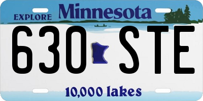 MN license plate 630STE