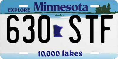 MN license plate 630STF