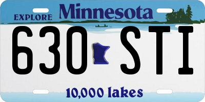 MN license plate 630STI