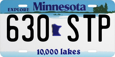 MN license plate 630STP