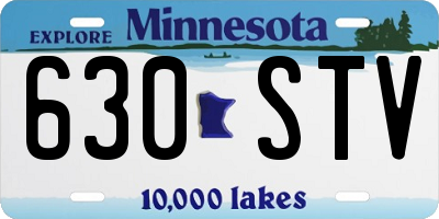 MN license plate 630STV