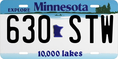 MN license plate 630STW