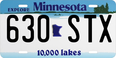 MN license plate 630STX