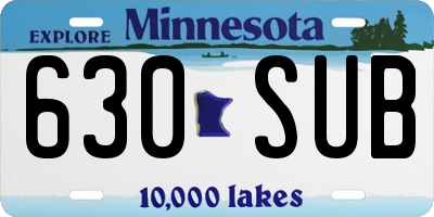 MN license plate 630SUB