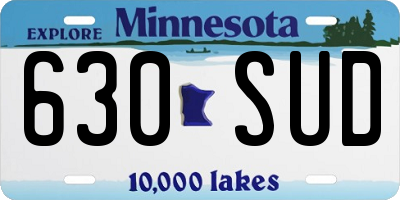 MN license plate 630SUD