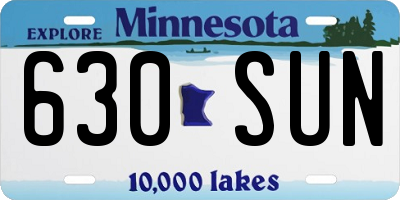 MN license plate 630SUN