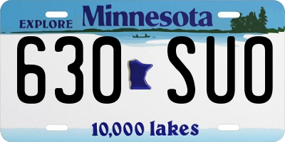 MN license plate 630SUO