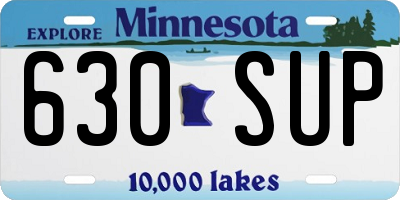 MN license plate 630SUP