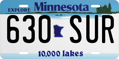 MN license plate 630SUR