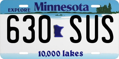 MN license plate 630SUS