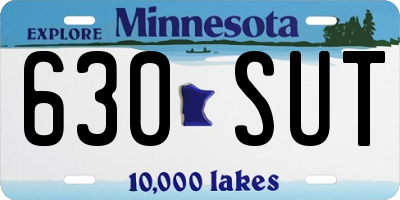 MN license plate 630SUT