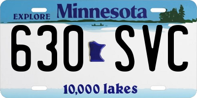 MN license plate 630SVC