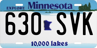 MN license plate 630SVK