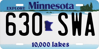 MN license plate 630SWA