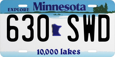 MN license plate 630SWD