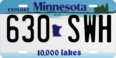 MN license plate 630SWH