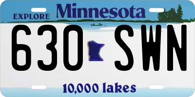MN license plate 630SWN