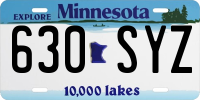 MN license plate 630SYZ