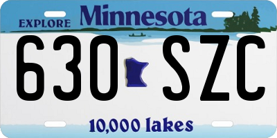 MN license plate 630SZC
