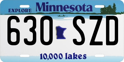 MN license plate 630SZD