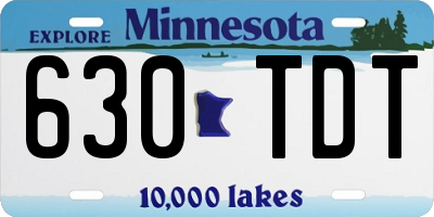 MN license plate 630TDT