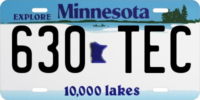 MN license plate 630TEC