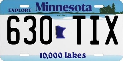 MN license plate 630TIX