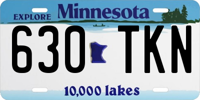 MN license plate 630TKN