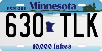 MN license plate 630TLK