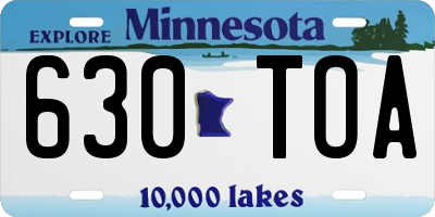 MN license plate 630TOA