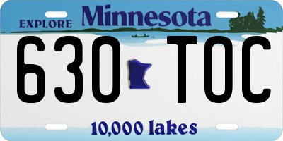 MN license plate 630TOC