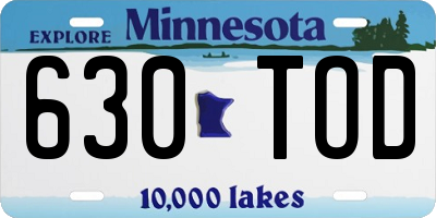 MN license plate 630TOD