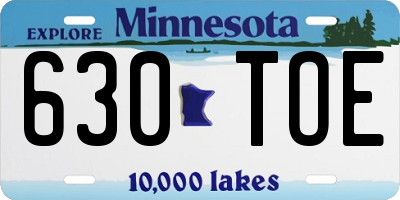 MN license plate 630TOE