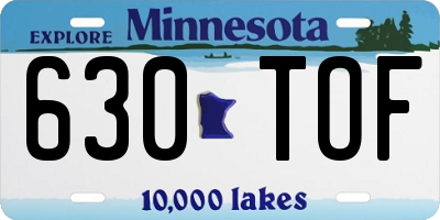MN license plate 630TOF