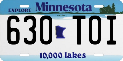 MN license plate 630TOI