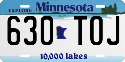 MN license plate 630TOJ