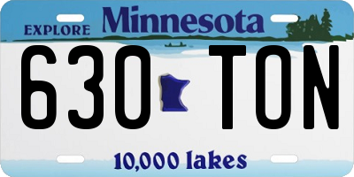 MN license plate 630TON