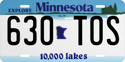 MN license plate 630TOS