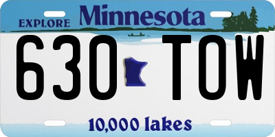 MN license plate 630TOW