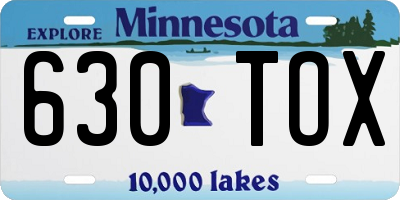 MN license plate 630TOX