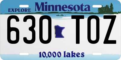 MN license plate 630TOZ