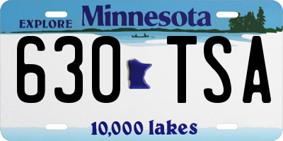MN license plate 630TSA