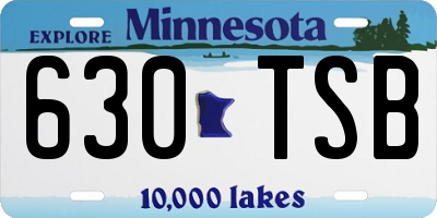 MN license plate 630TSB