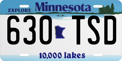 MN license plate 630TSD