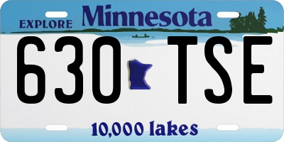 MN license plate 630TSE